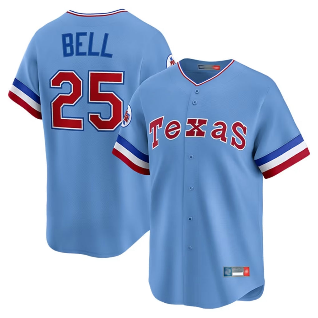 Mdoa T.Rangers #25 Buddy Bell Player Blue Home City Connect Limited Stitched Jerseys