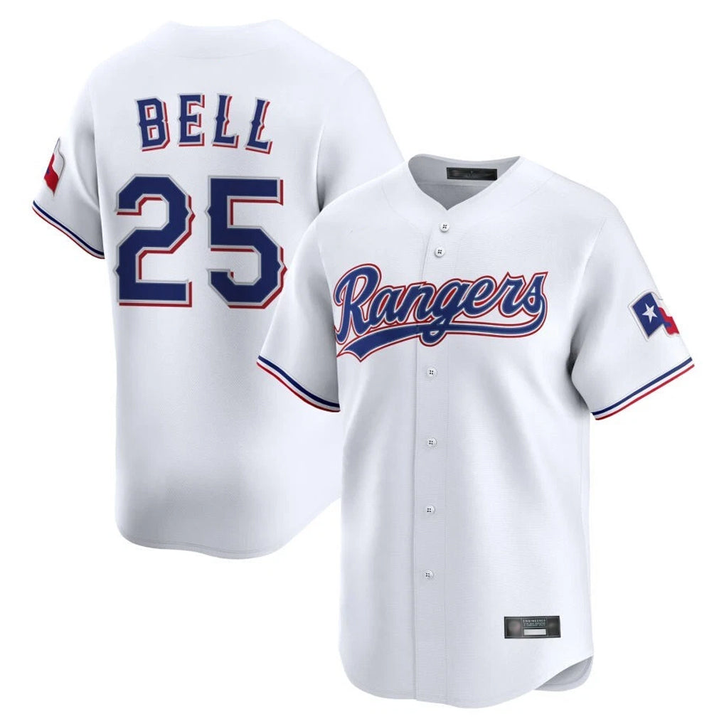 Mdoa T.Rangers #25 Buddy Bell Player White Home Limited Stitched Jerseys