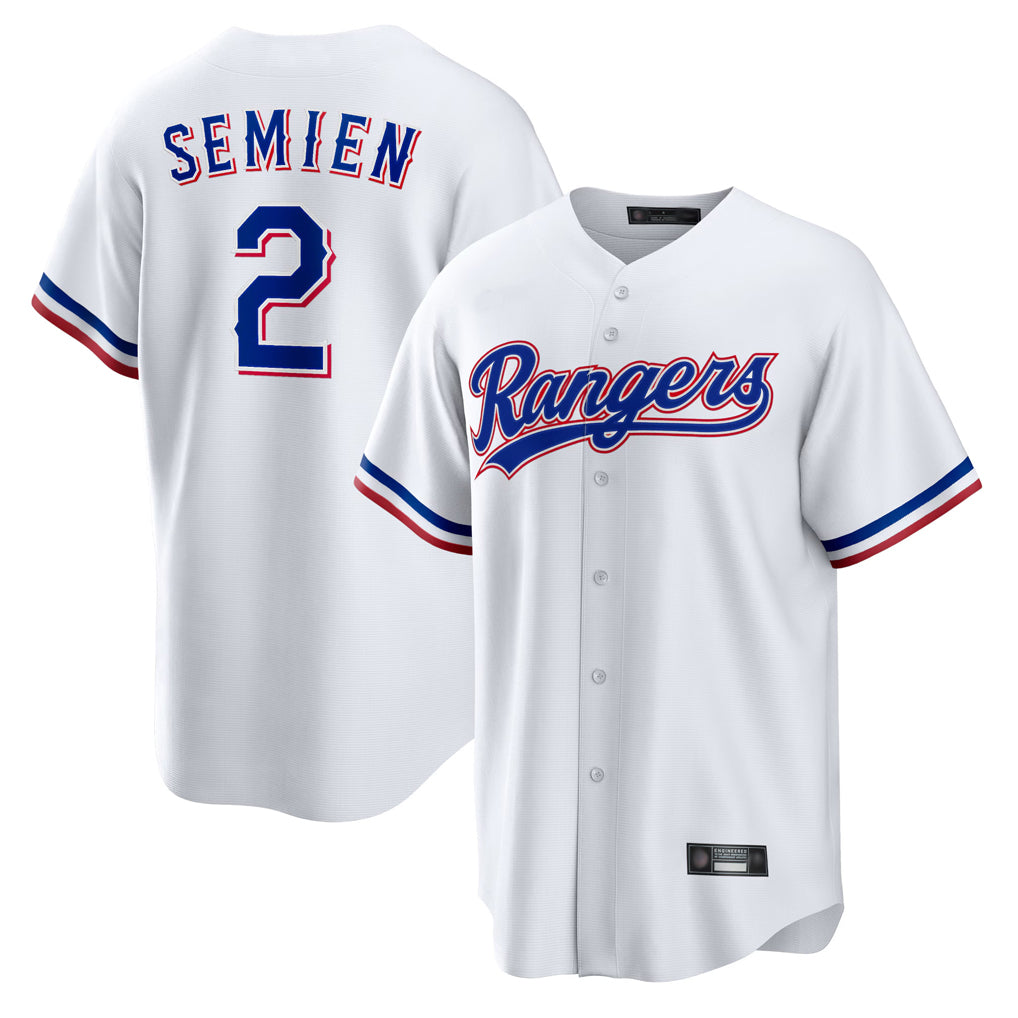 Mdoa T.Rangers #2 Marcus Semien Player White Replica Game Stitched Jerseys