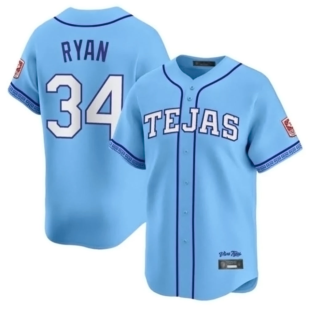 Mdoa T.Rangers #34 Nolan Ryan Player Blue 2026 City Connect Premier Stitched Jerseys