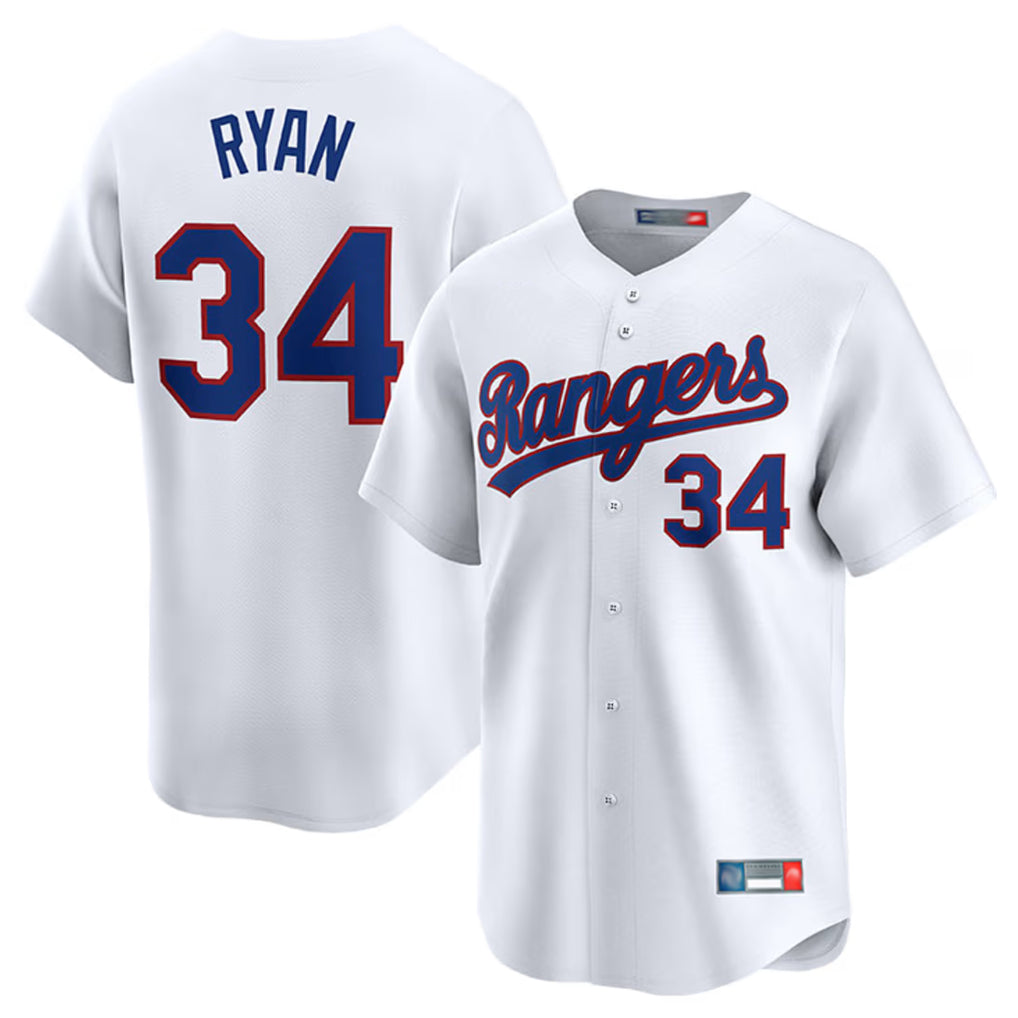 Mdoa T.Rangers #34 Nolan Ryan Player White Home Limited Stitched Jerseys
