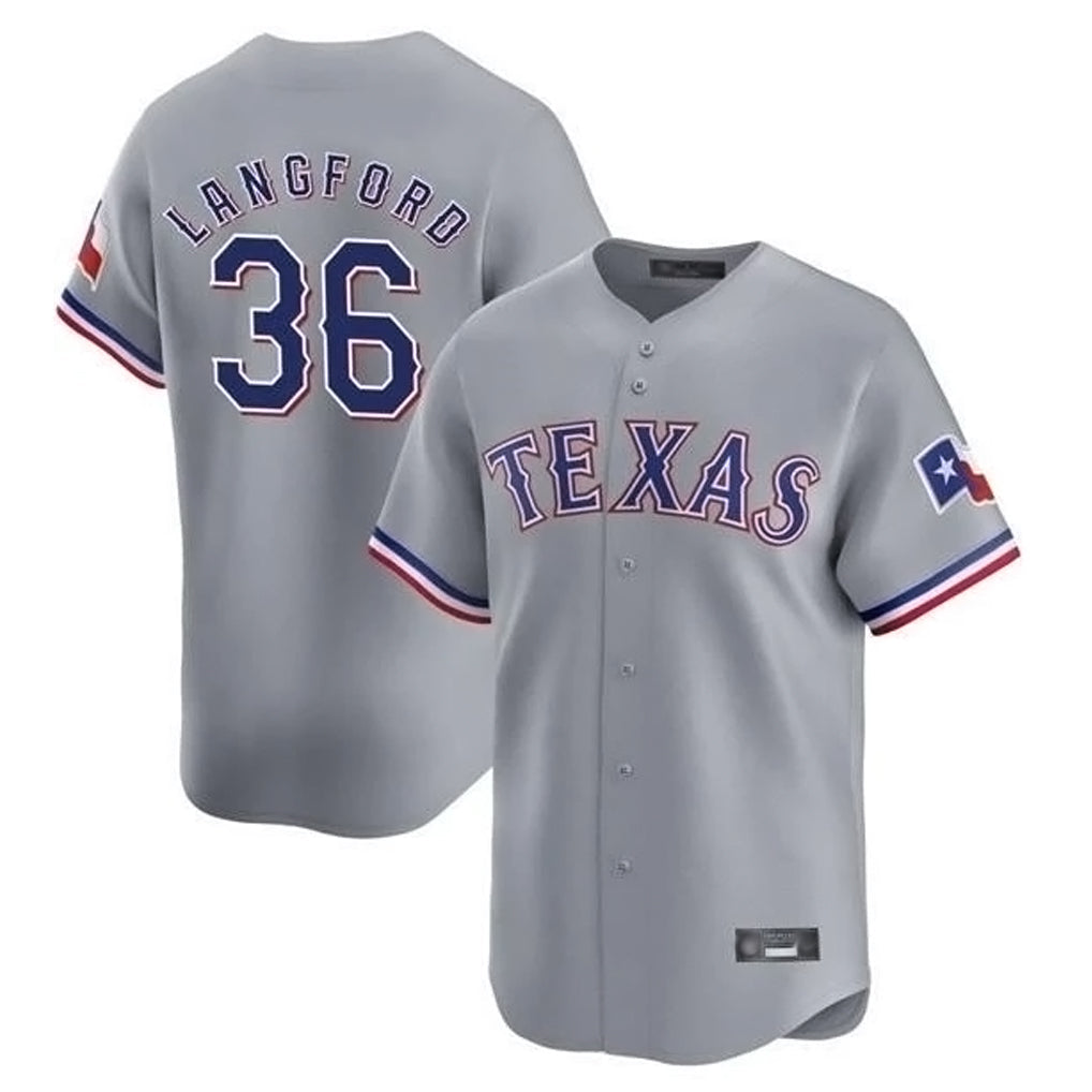 Mdoa T.Rangers #36 Wyatt Langford Player Gray Home Limited Stitched Jerseys