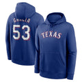 Mdoa T.Rangers #53 Adolis Garcia Player Royal Pullover Hoodie Stitched Jerseys
