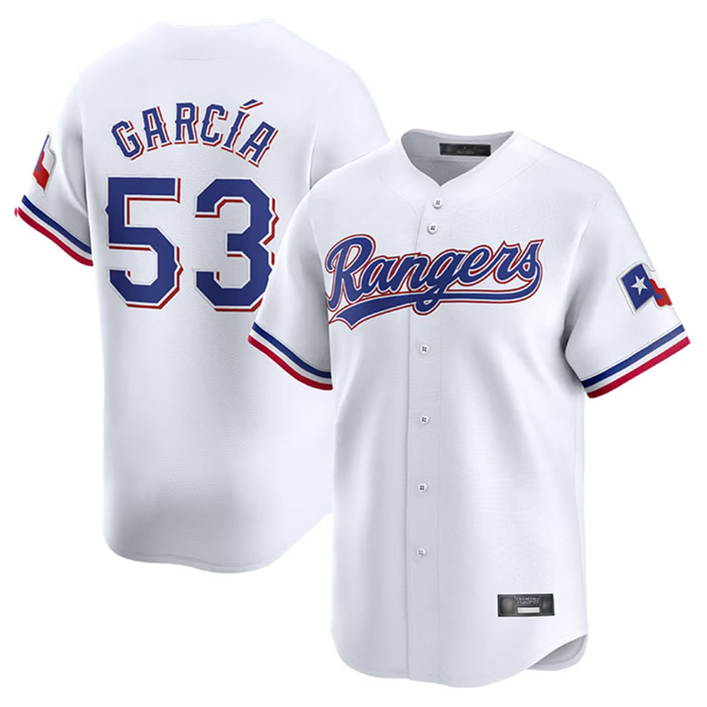 Mdoa T.Rangers #53 Adolis Garcia Player White Home Limited Stitched Jerseys