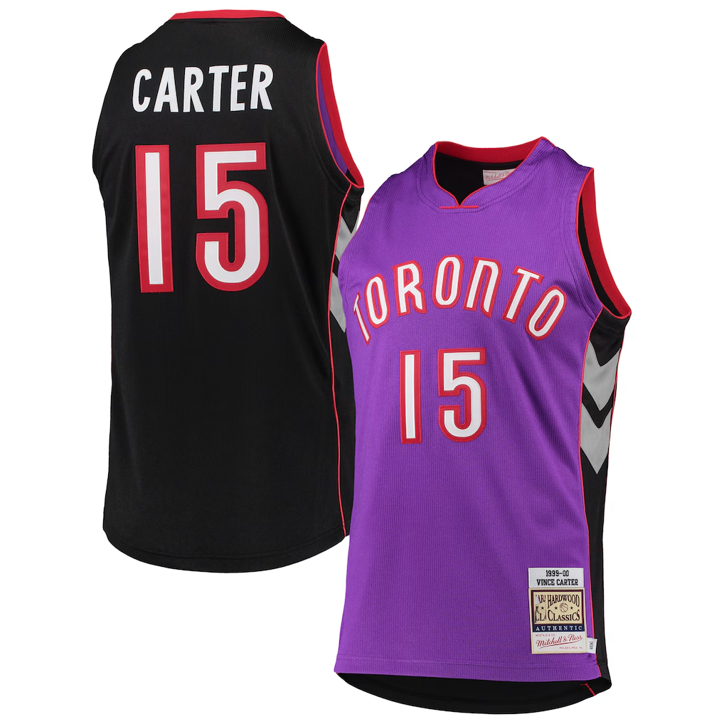 Mdoa T.Raptors #15 Vince Carter Mitchell & Ness Purple 19992000 Hardwood Classics Authentic Jerseys