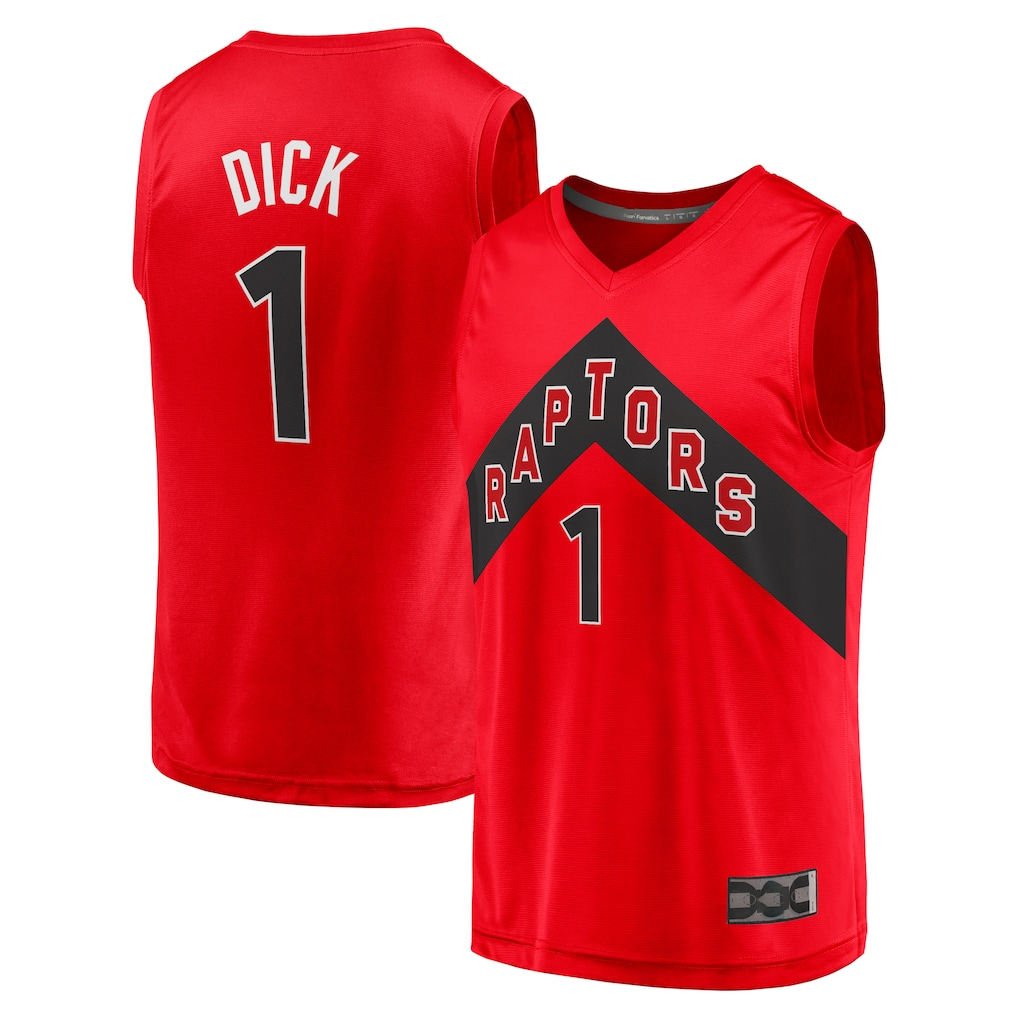 Mdoa T.Raptors #1 Gradey Dick Red Fast Break Player Jerseys - Icon Edition