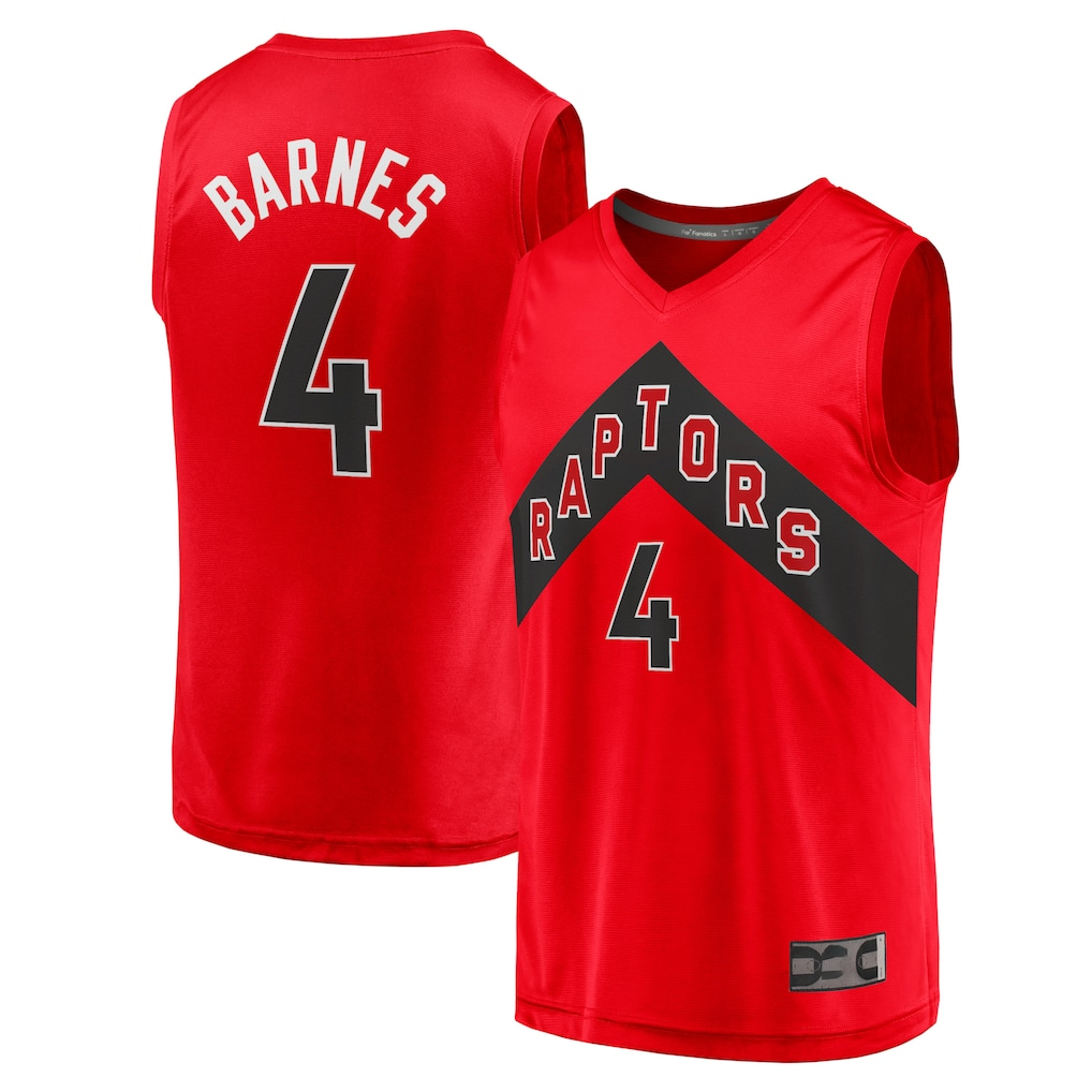 Mdoa T.Raptors #4 Scottie Barnes Red Fast Break Replica Jerseys - Icon Edition