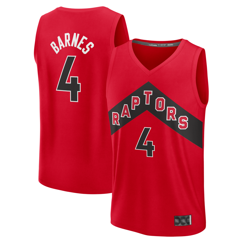 Mdoa T.Raptors #4 Scottie Barnes Red Fast Break Replica Jerseys - Icon Edition