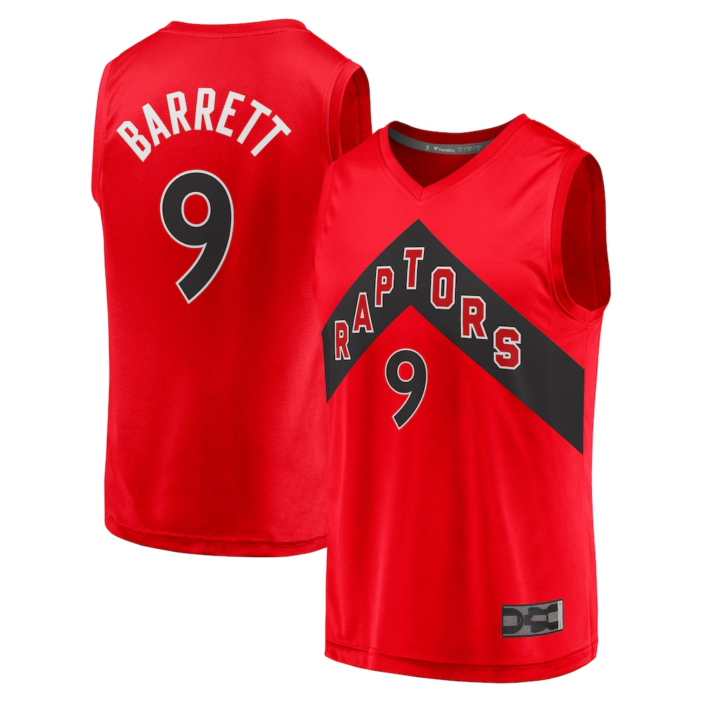 Mdoa T.Raptors #9 RJ Barrett Red Fast Break Player Jerseys - Icon Edition