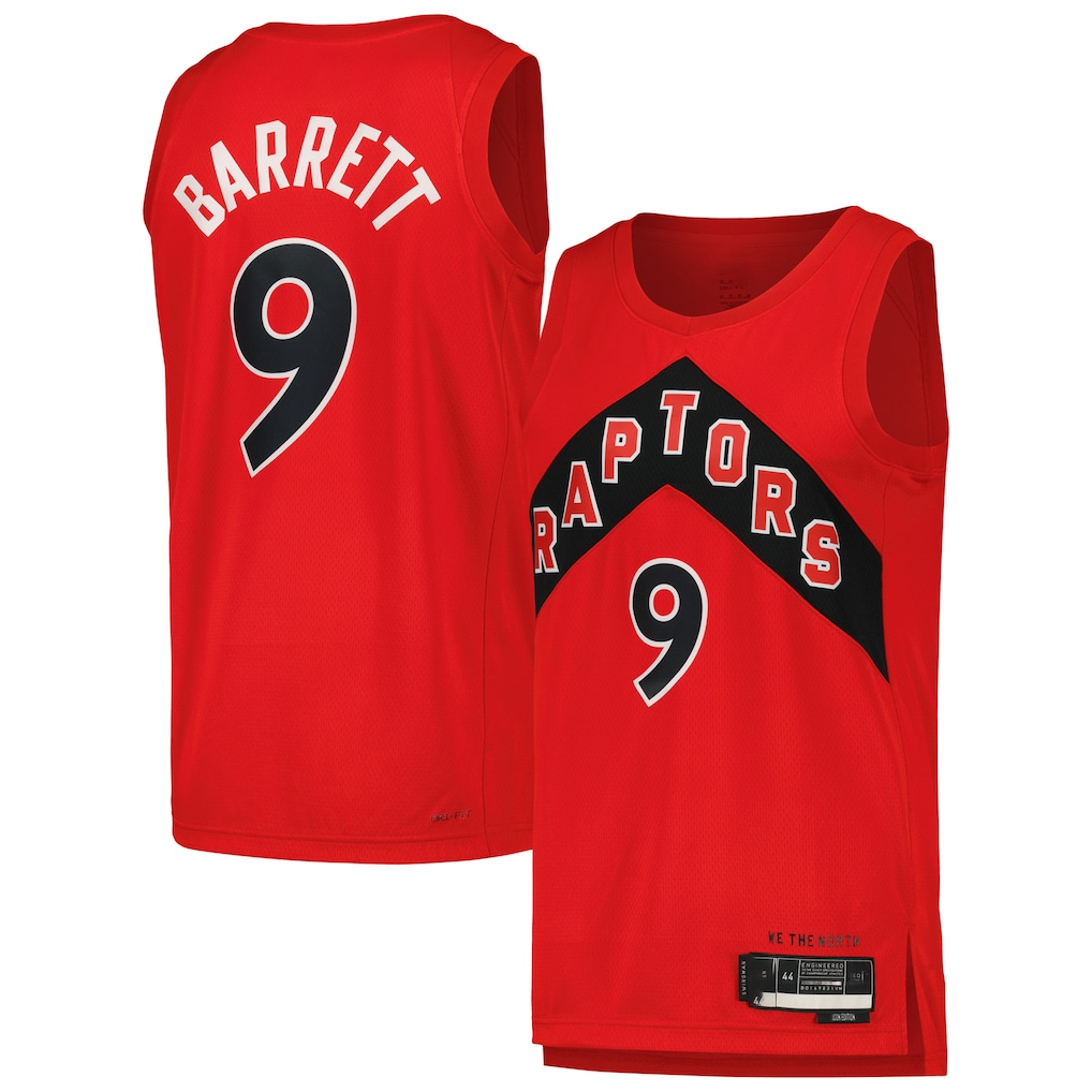Mdoa T.Raptors #9 RJ Barrett Red Swingman Player Jerseys - Icon Edition