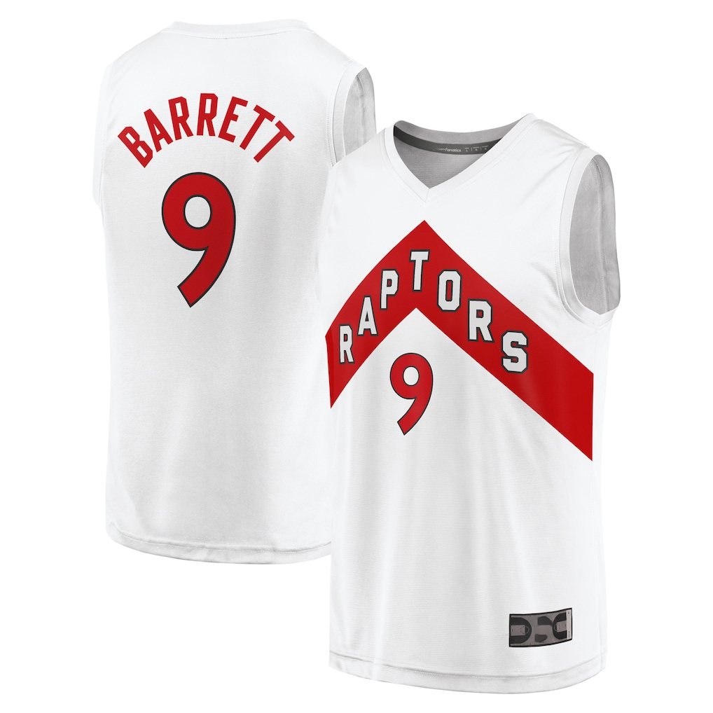 Mdoa T.Raptors #9 RJ Barrett White Fast Break Player Jerseys - Association Edition