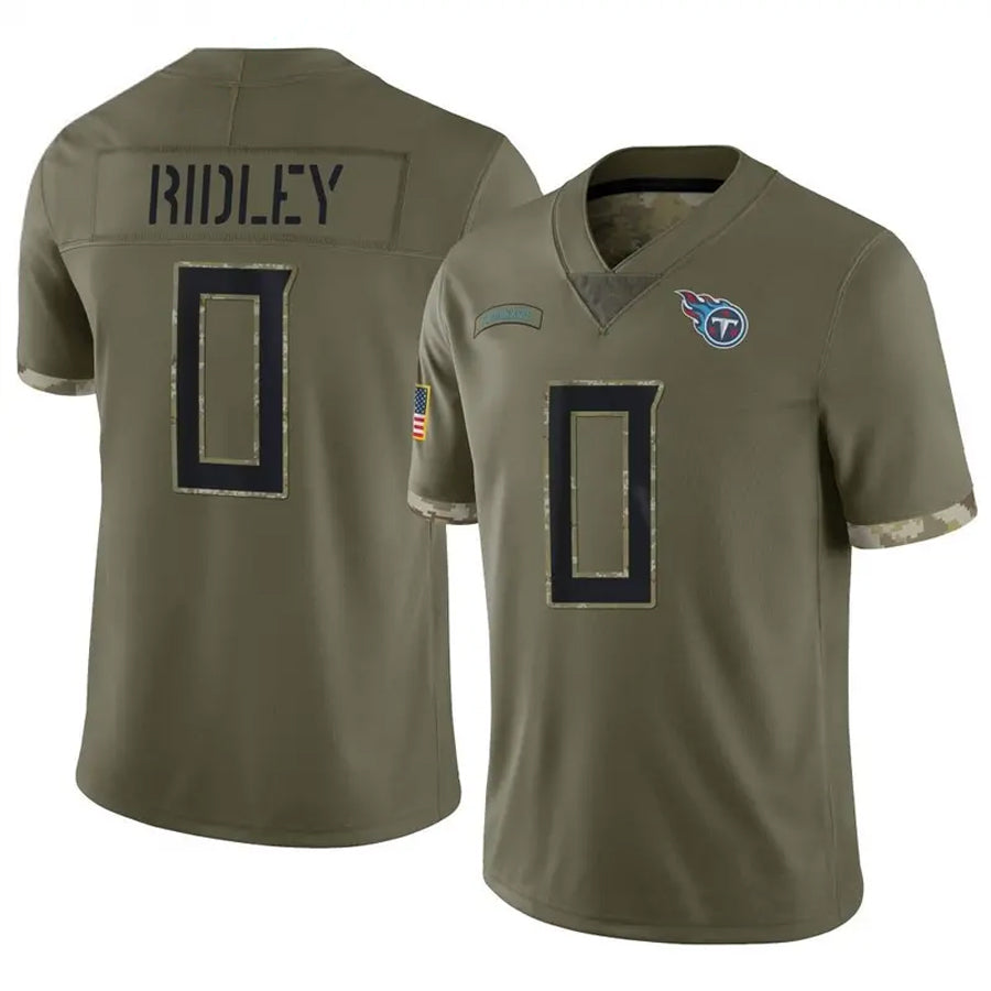 Mdoa T.Titans #0 Calvin Ridley Player Olive Salute To Service Limited Stitched Jerseys