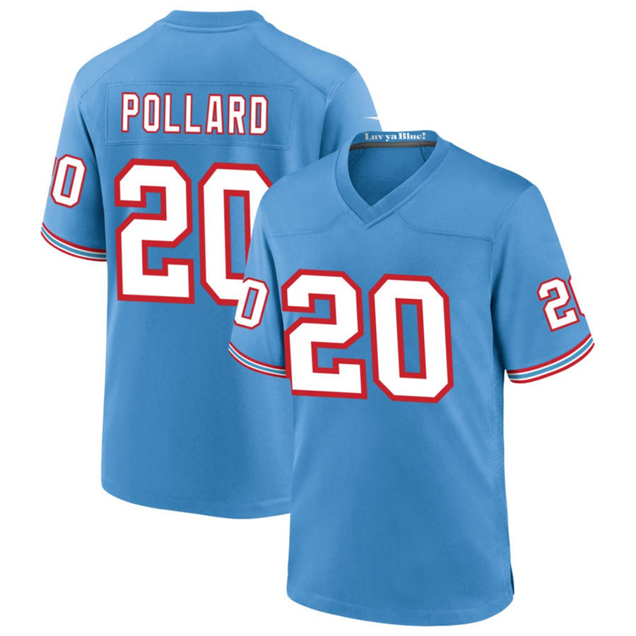 Mdoa T.Titans #20 Tony Pollard Player Light Blue Throwback Alternate Game Stitched Jerseys