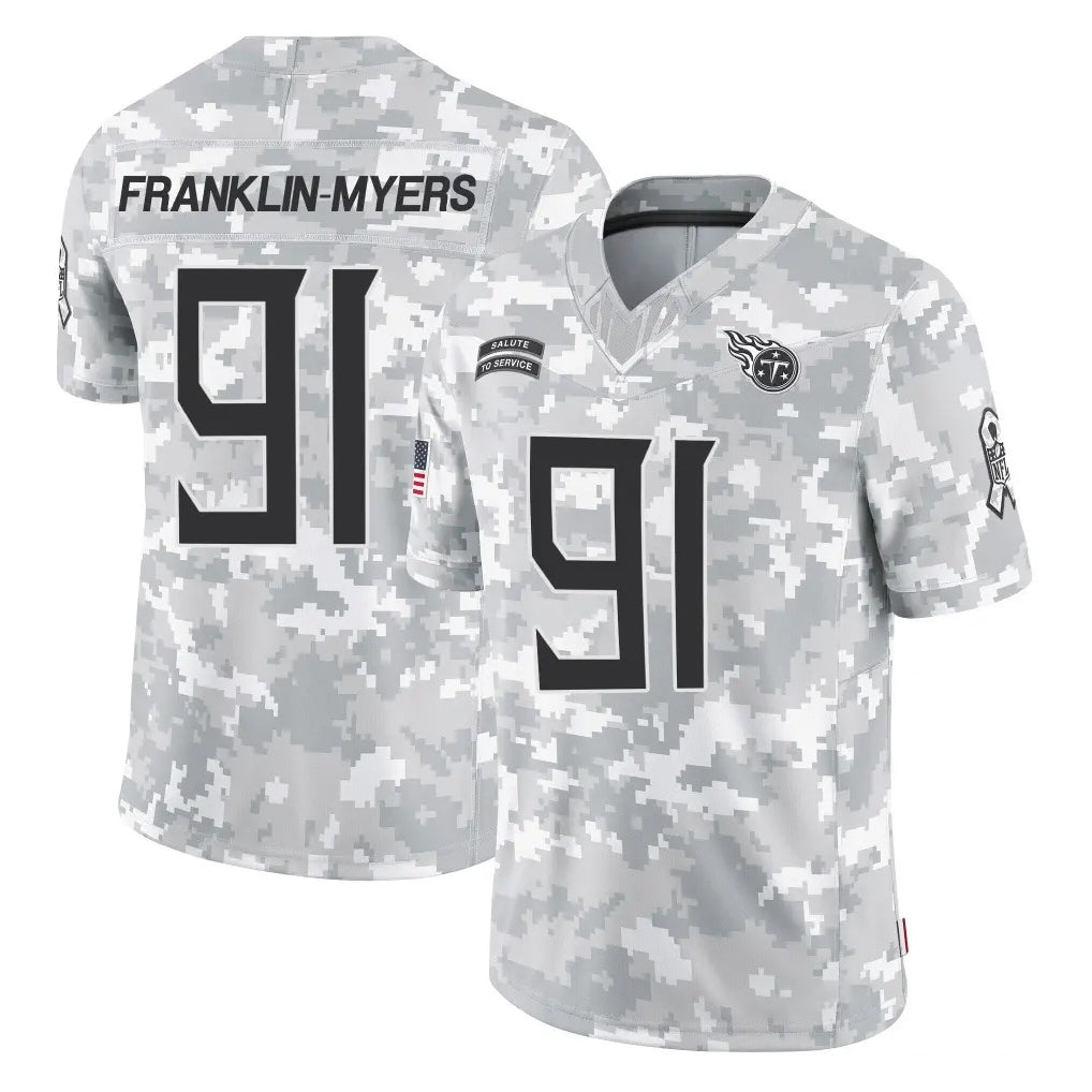 Mdoa T.Titans #91 John Franklin-Myers Player Arctic Camo Limited Salute to Service Home Game Stitched Jerseys