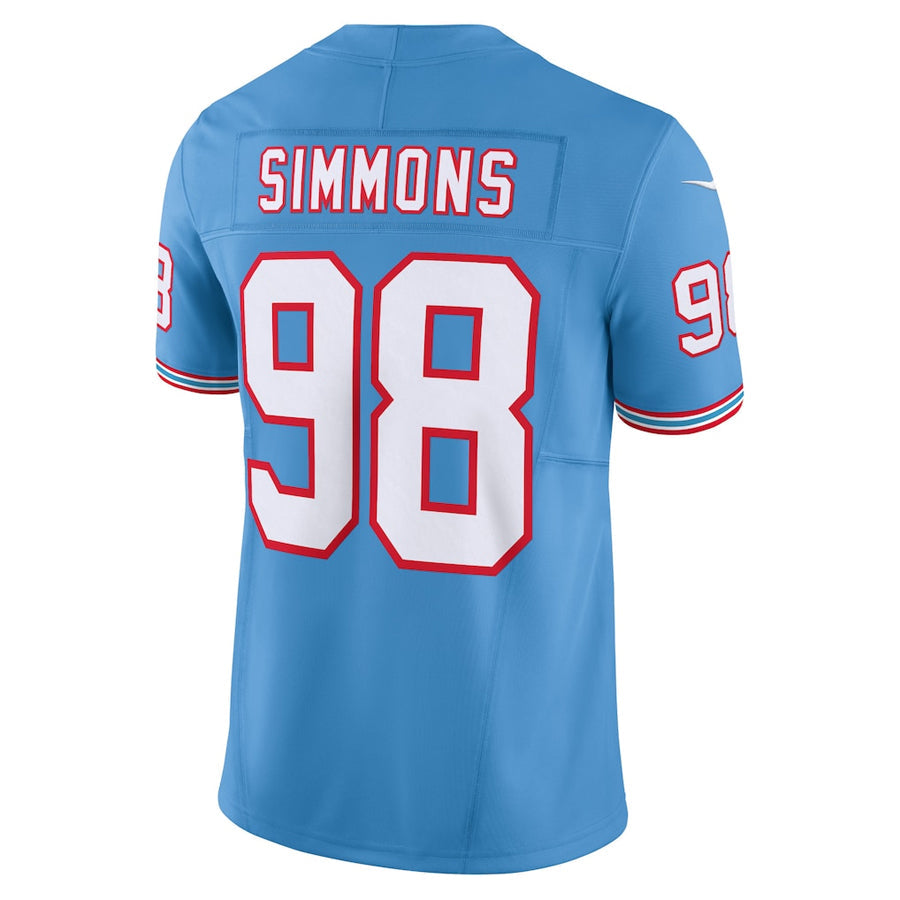 Mdoa T.Titans #98 Jeffery Simmons Player Light Blue Vapor F.U.S.E. Limited Stitched Jerseys