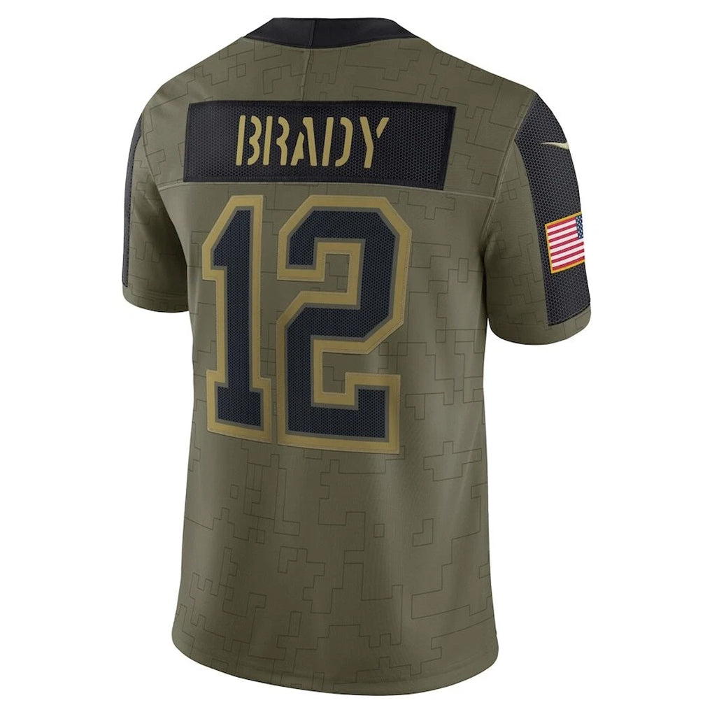 Mdoa TB.Buccaneers #12 Tom Brady Player Olive Salute To Service Stitched Jerseys