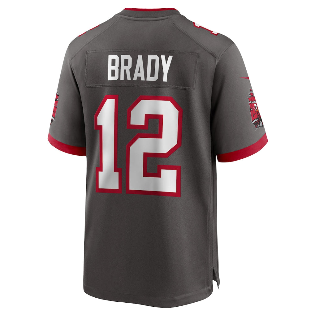 Mdoa TB.Buccaneers #12 Tom Brady Player Pewter Home Game Stitched Jerseys