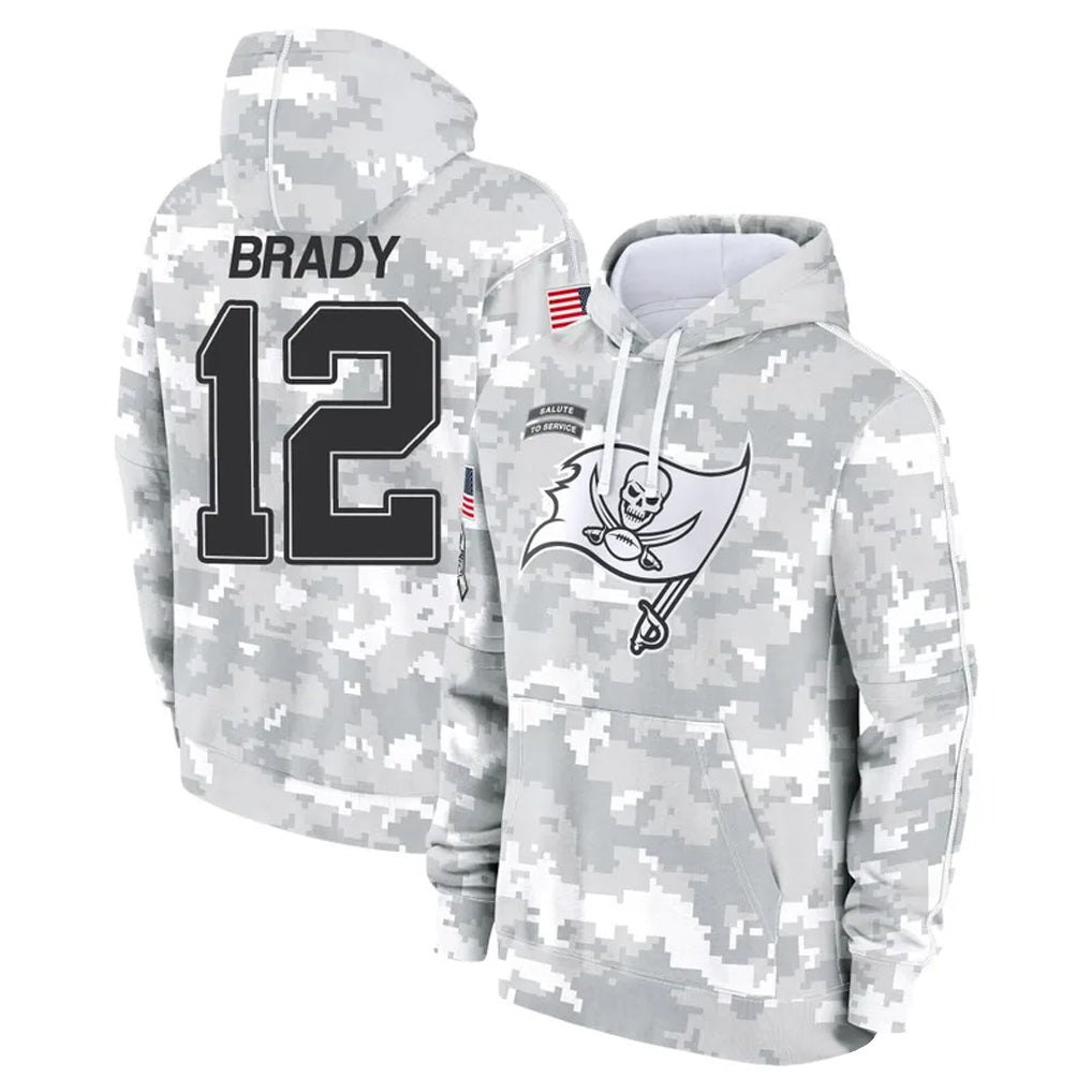 Mdoa TB.Buccaneers #12 Tom Brady Player Salute to Service Hoodies Stitched Jerseys