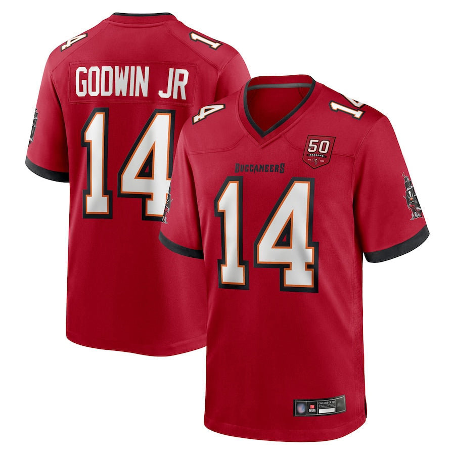 Mdoa TB.Buccaneers #14 Chris Godwin Jr. Player Red 50th Anniversary Game Stitched Jerseys