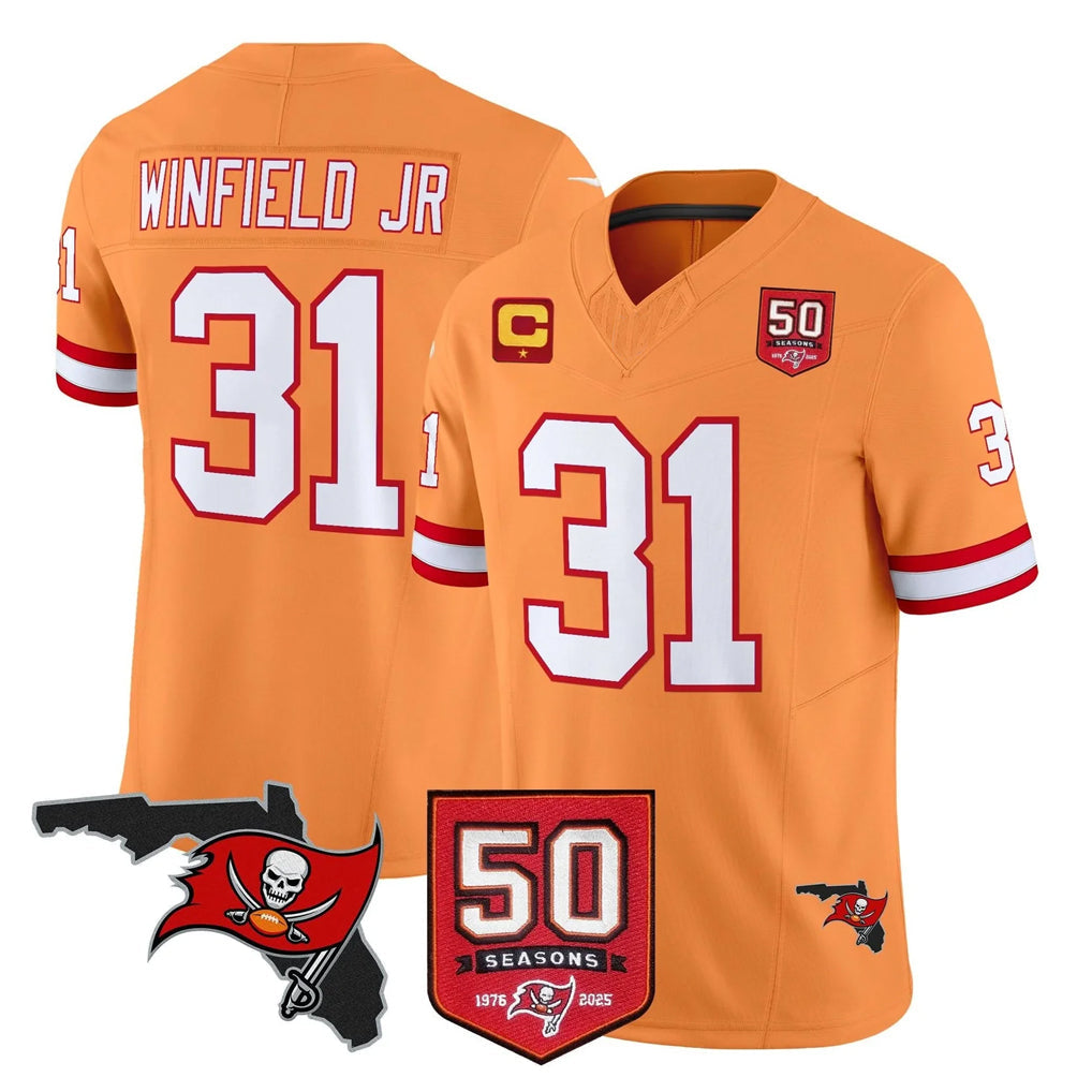 Mdoa TB.Buccaneers #31 Antoine Winfield Jr. Player Orange 50th Season Vapor Limited Home Game Stitched Jerseys