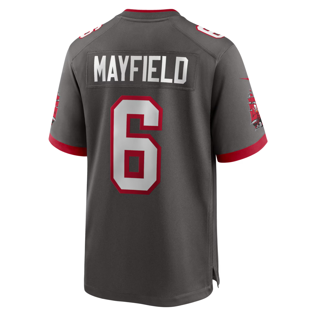 Mdoa TB.Buccaneers #6 Baker Mayfield Pewter Alternate Game Player Stitched Jerseys