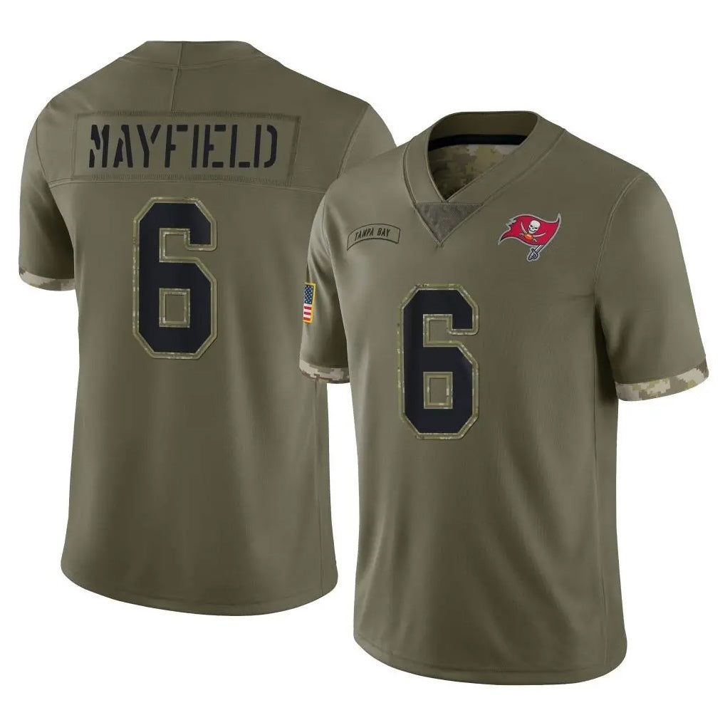 Mdoa TB.Buccaneers #6 Baker Mayfield Player Olive Salute To Service Stitched Jerseys