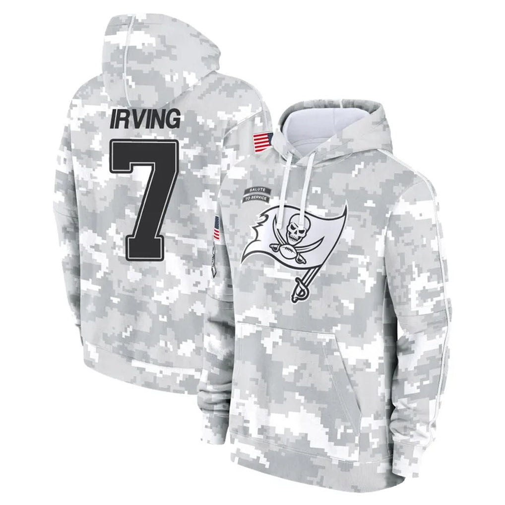Mdoa TB.Buccaneers #7 Bucky Irving Player Arctic Camo Salute to Service Hoodies Stitched Jerseys