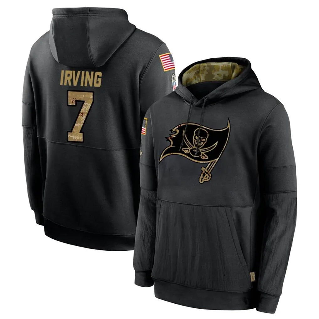 Mdoa TB.Buccaneers #7 Bucky Irving Player Black Salute to Service Hoodies Stitched Jerseys