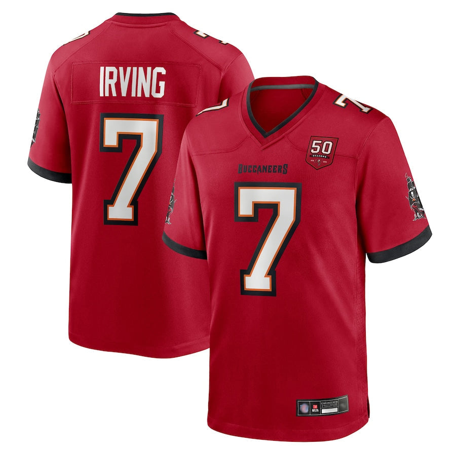 Mdoa TB.Buccaneers #7 Bucky Irving Player Red 50th Anniversary Game Stitched Jerseys