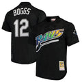 Mdoa TB.Rays #12 Wade Boggs Player Black Mitchell & Ness Cooperstown Replica Stitched Jerseys