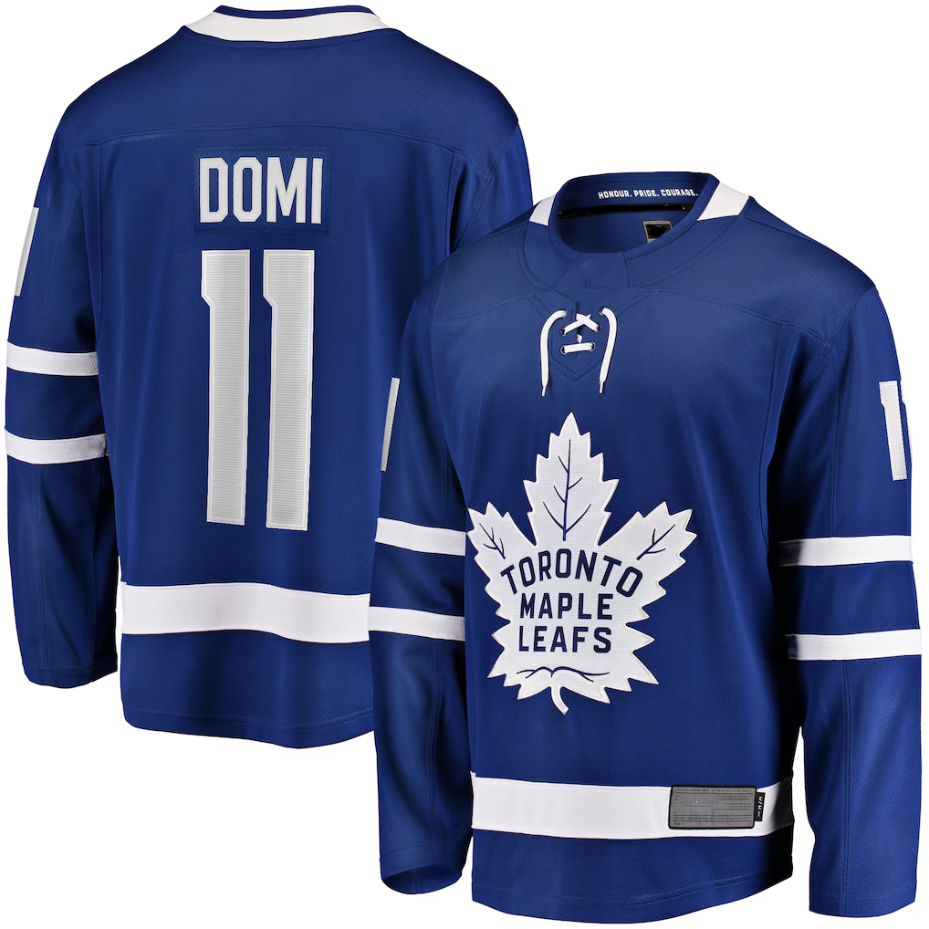 Mdoa T.Maple Leafs #11 Max Domi Blue Home Breakaway Jerseys