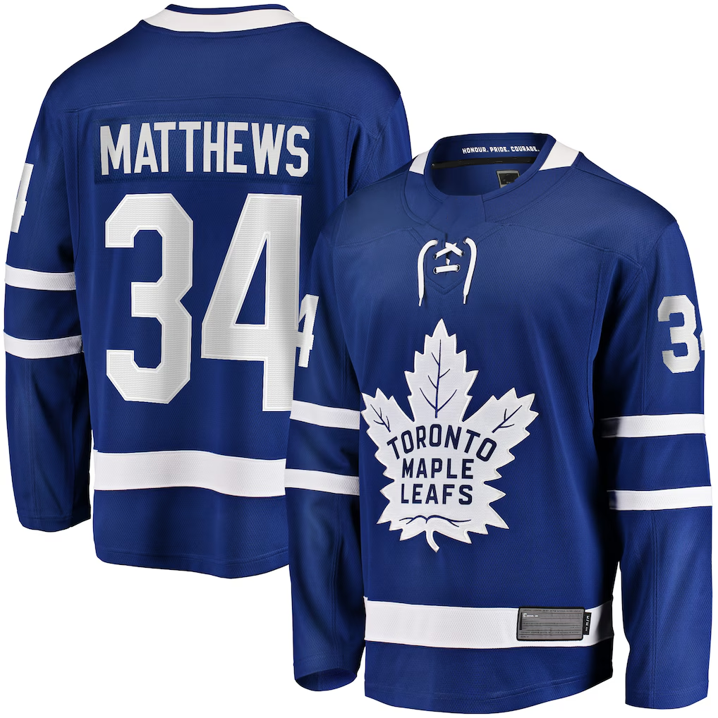 Mdoa T.Maple Leafs #34 Auston Matthews Blue Home Breakaway Jerseys