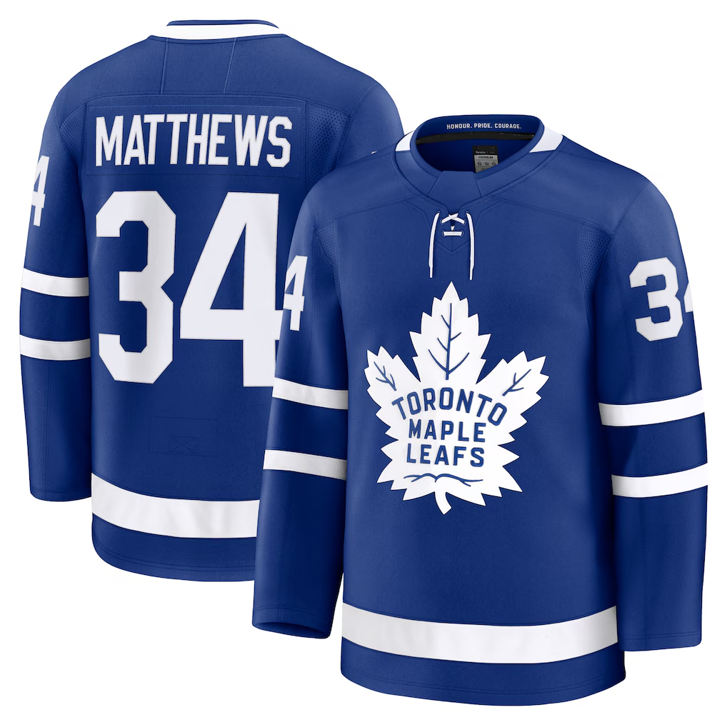 Mdoa T.Maple Leafs #34 Auston Matthews Blue Home Premium Jerseys