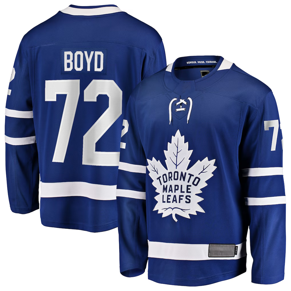 Mdoa T.Maple Leafs #72 Travis Boyd Blue Home Breakaway Jerseys