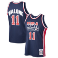 Mdoa U.Jazz #11 Karl Malone Mitchell & Ness Navy 1992 Dream Team Authentic Jerseys