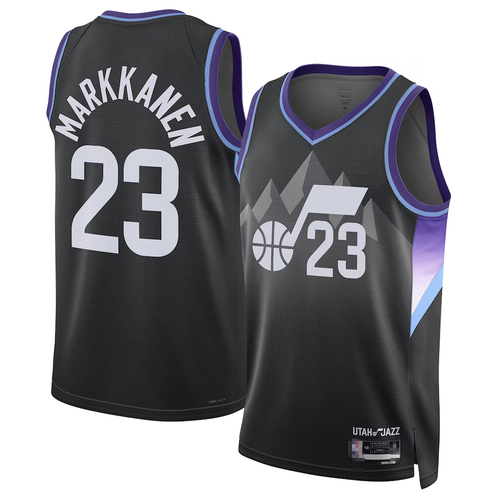 Mdoa U.Jazz #23 Lauri Markkanen Black 2024-2025 Swingman Jerseys - Statement Edition