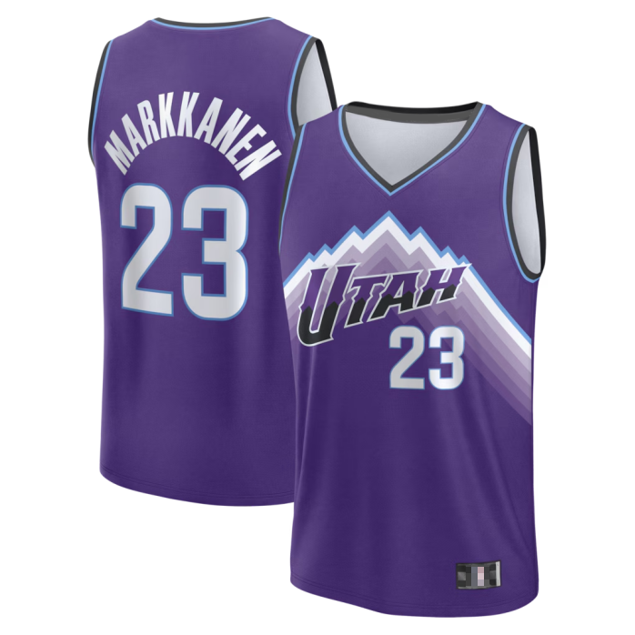 Mdoa U.Jazz #23 Lauri Markkanen Fanatics Purple Fast Break Replica Jerseys - Icon Edition