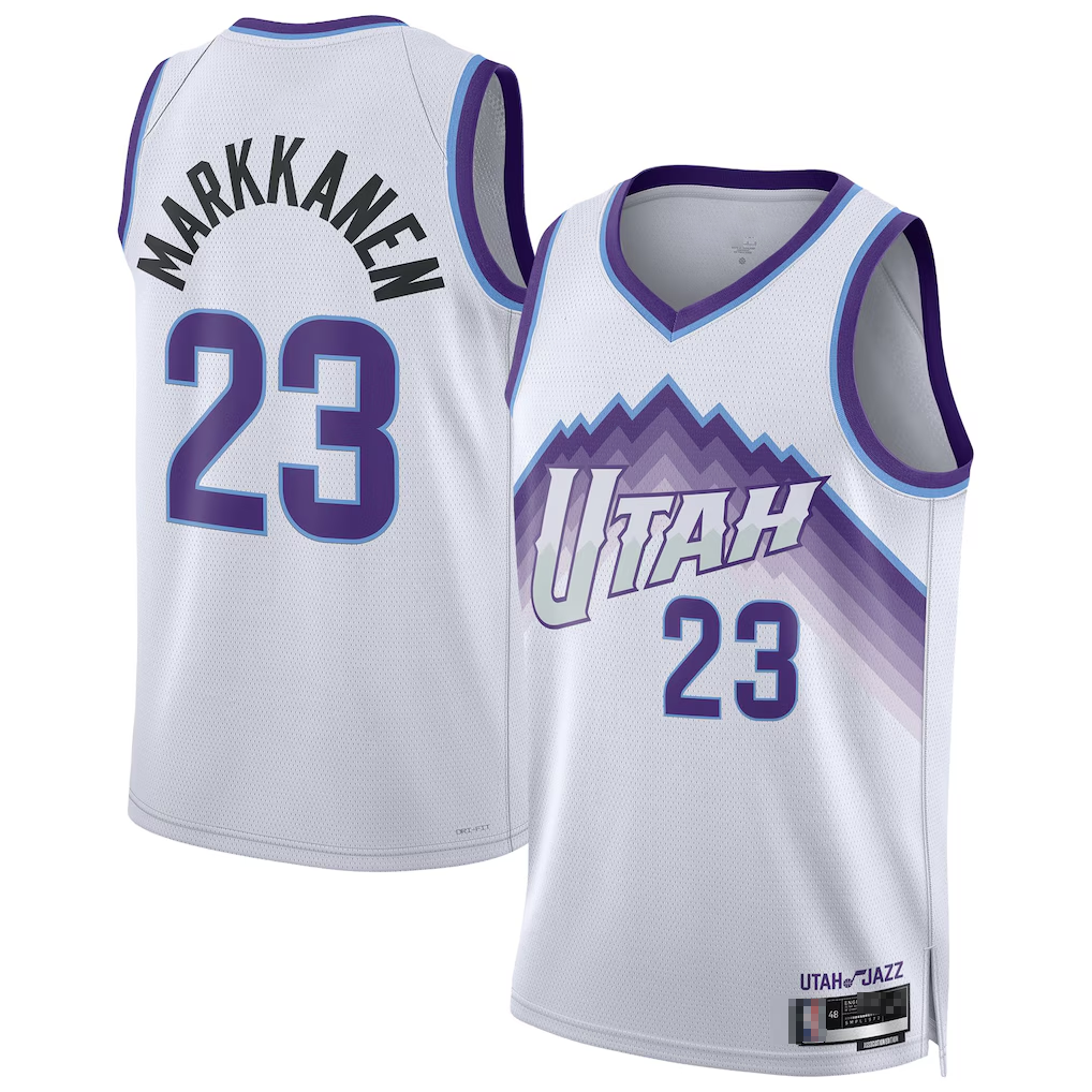 Mdoa U.Jazz #23 Lauri Markkanen White Swingman Jerseys - Association Edition