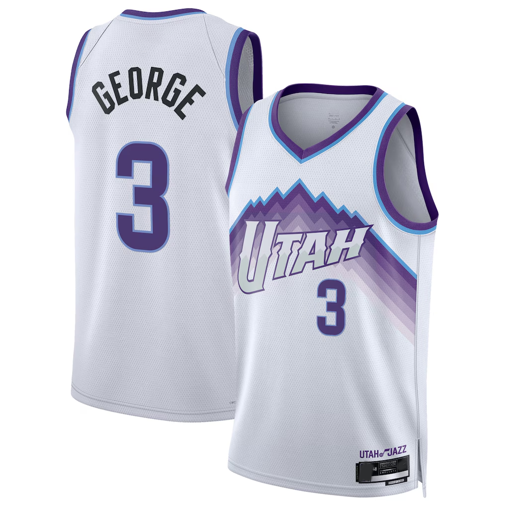 Mdoa U.Jazz #3 Keyonte George White Swingman Jerseys - Association Edition