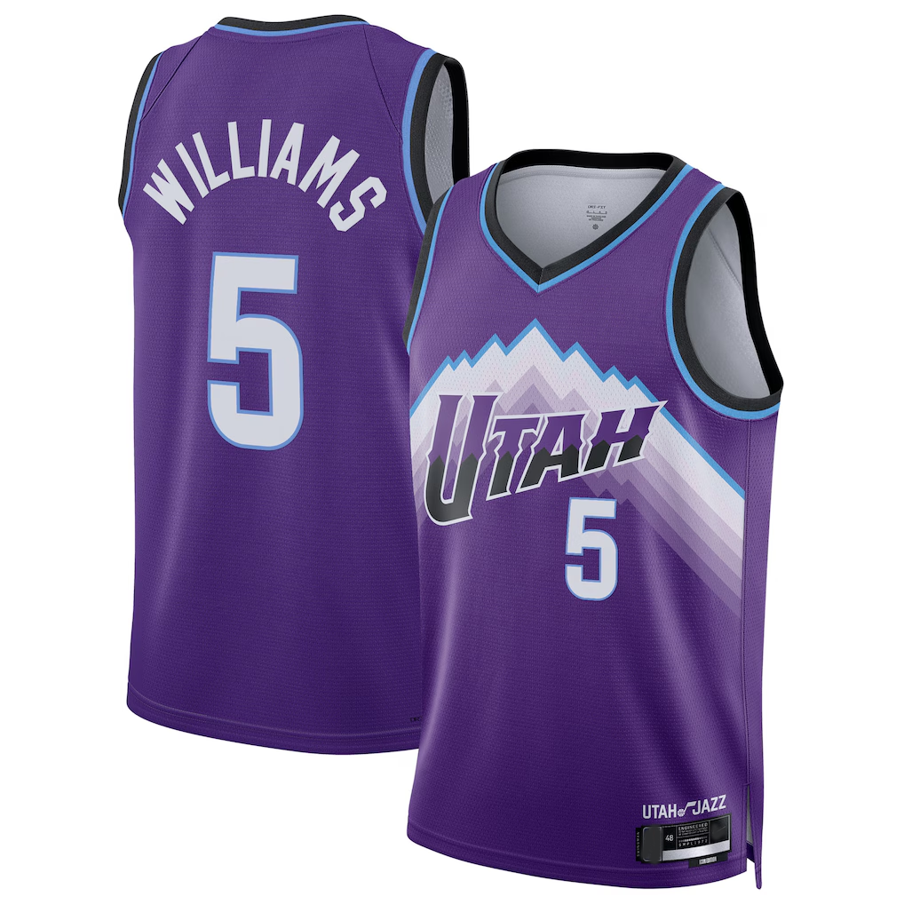Mdoa U.Jazz #5 Cody Williams Purple Swingman Jerseys - Icon Edition