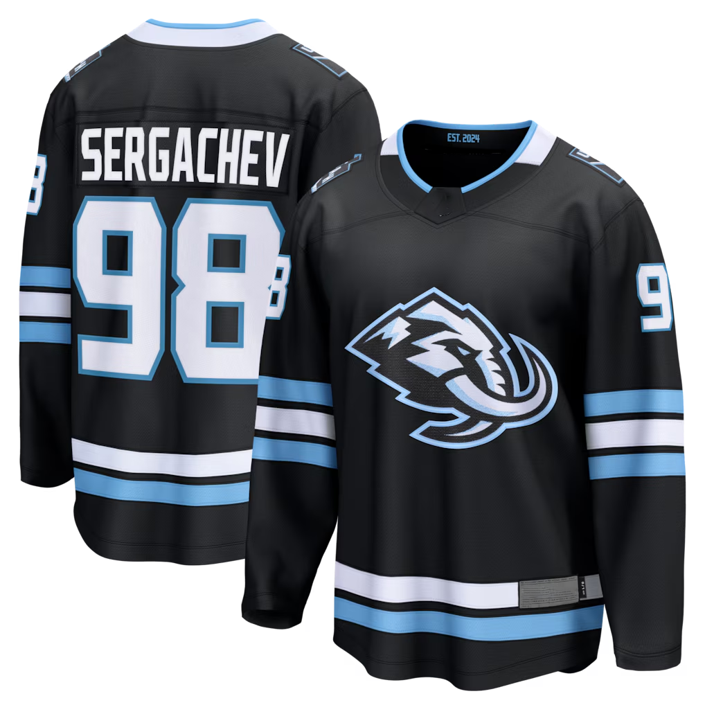 Mdoa U.Mammoth #98 Mikhail Sergachev Black Home Breakaway Player Jerseys