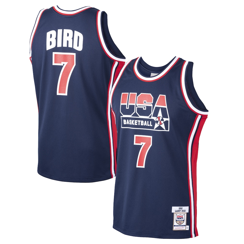 Mdoa USA Basketball #7 Larry Bird Mitchell & Ness Navy 1992 Dream Team Authentic Jerseys