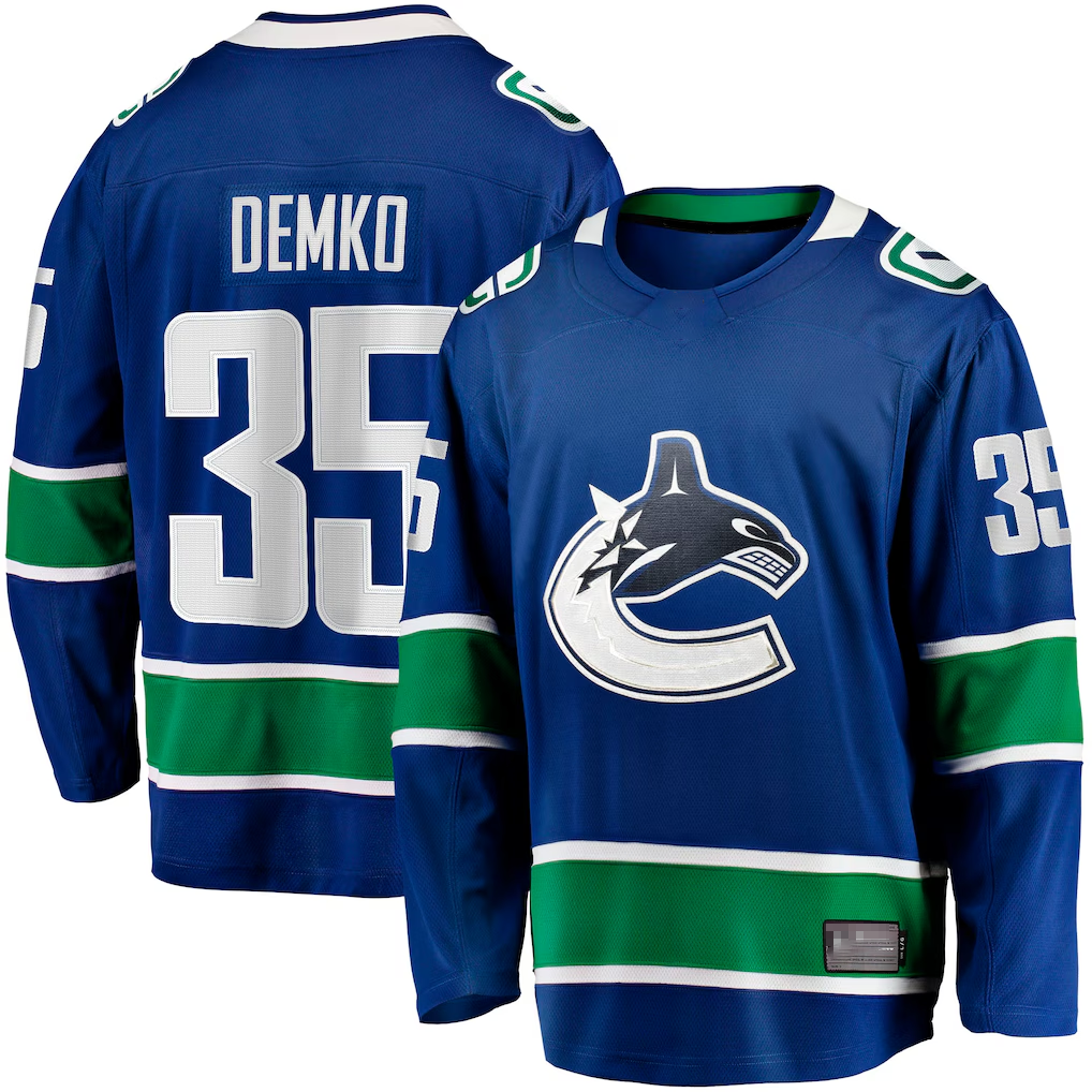 Mdoa V.Canucks #35 Thatcher Demko Blue Home Breakaway Jerseys