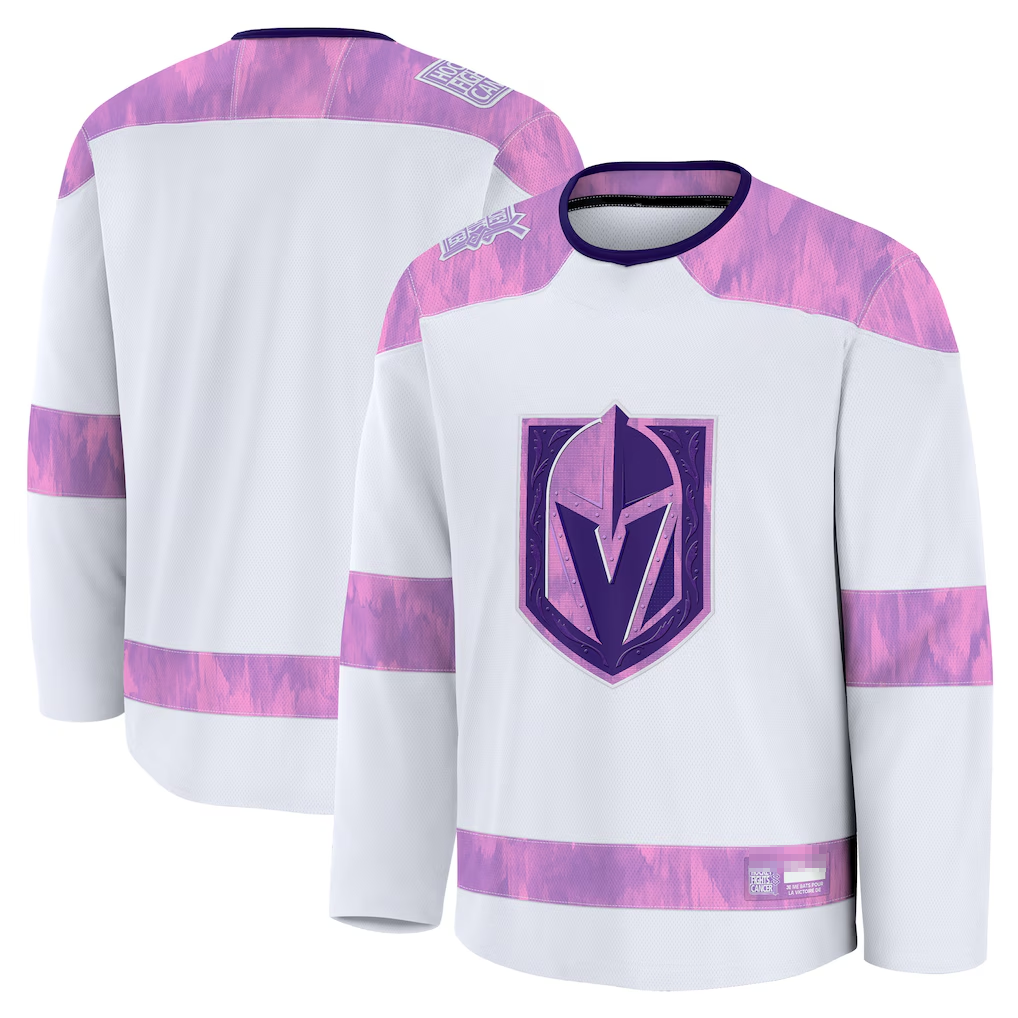 Mdoa V.Golden Knights White 2024 Hockey Fights Cancer Practice Jerseys