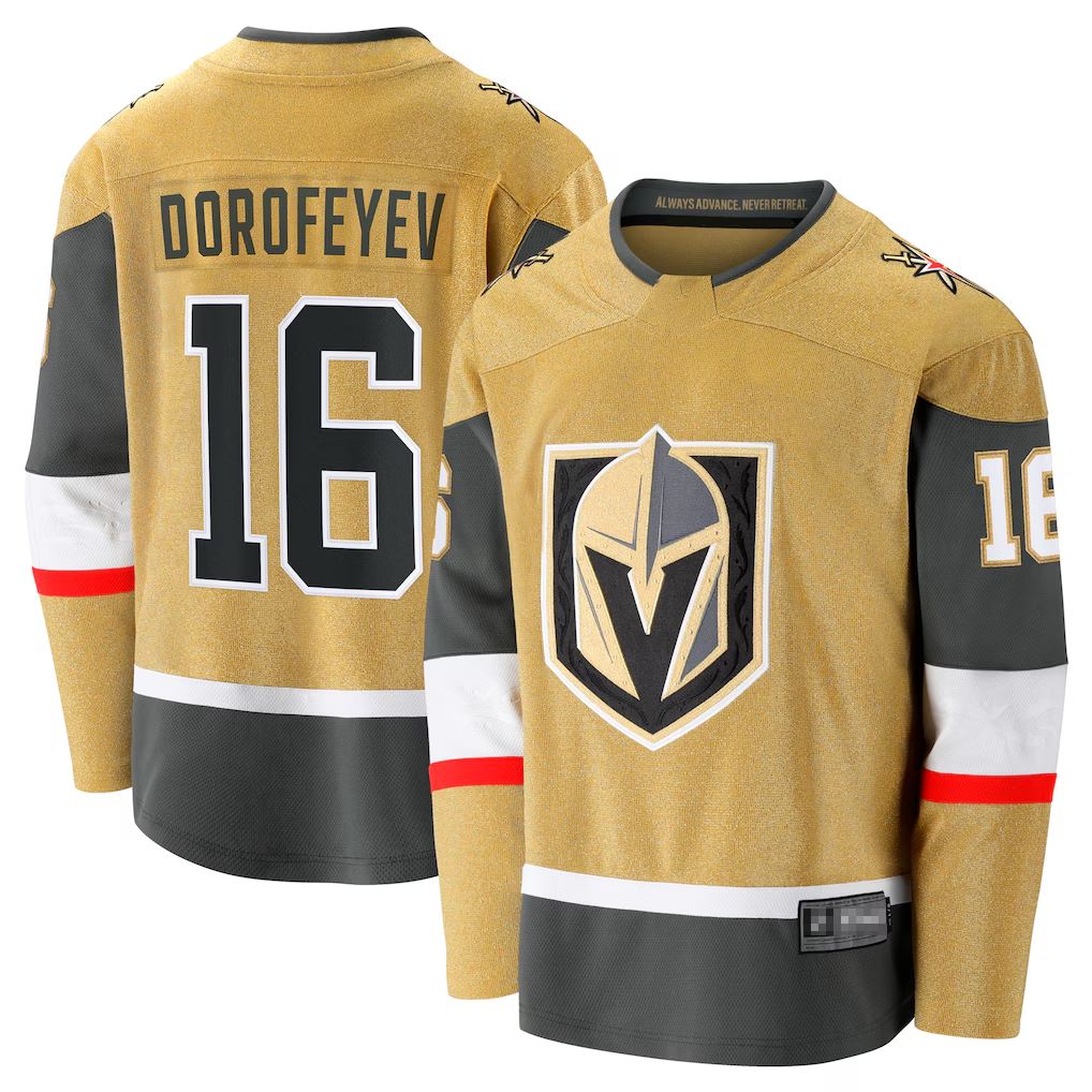 Mdoa VG.Knights #16 Pavel Dorofeyev Gold Premier Breakaway Player Jerseys