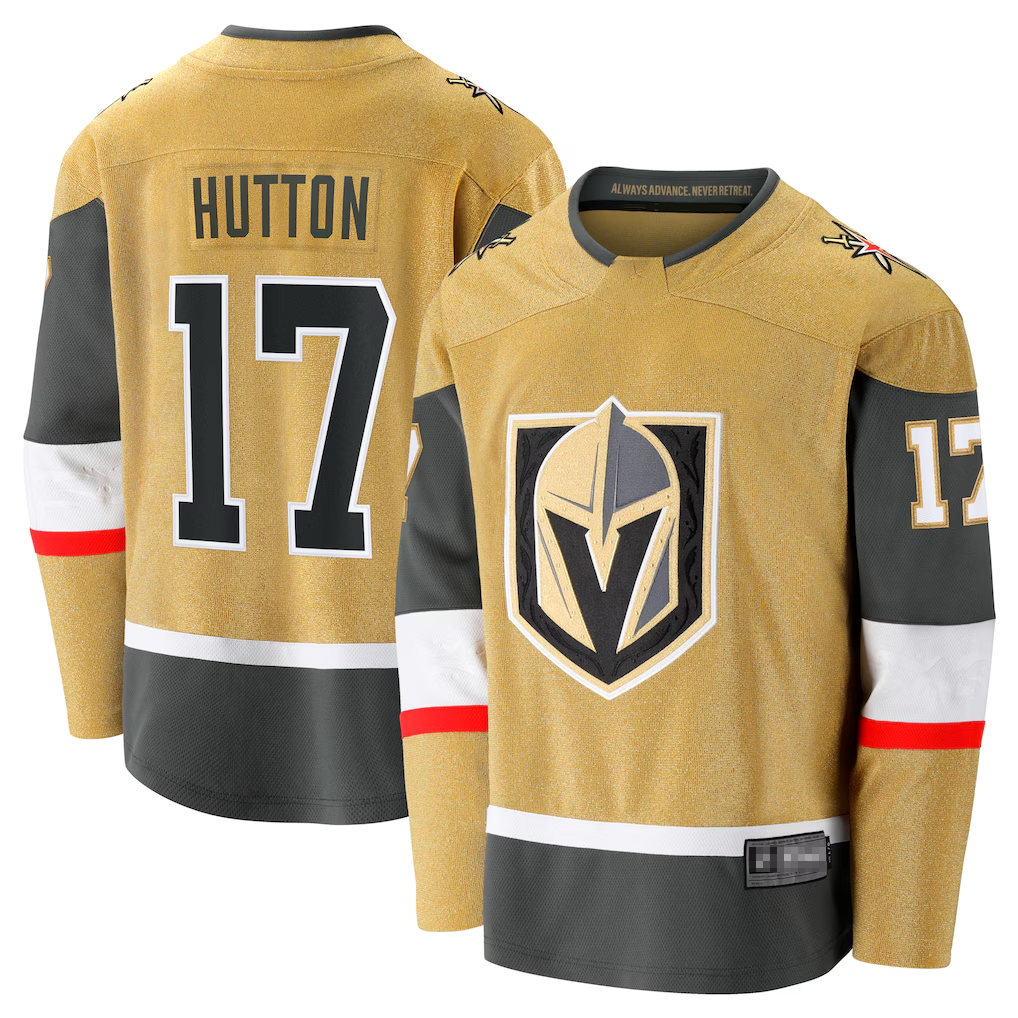 Mdoa VG.Knights #17 Ben Hutton Gold Home Premier Breakaway Player Jerseys