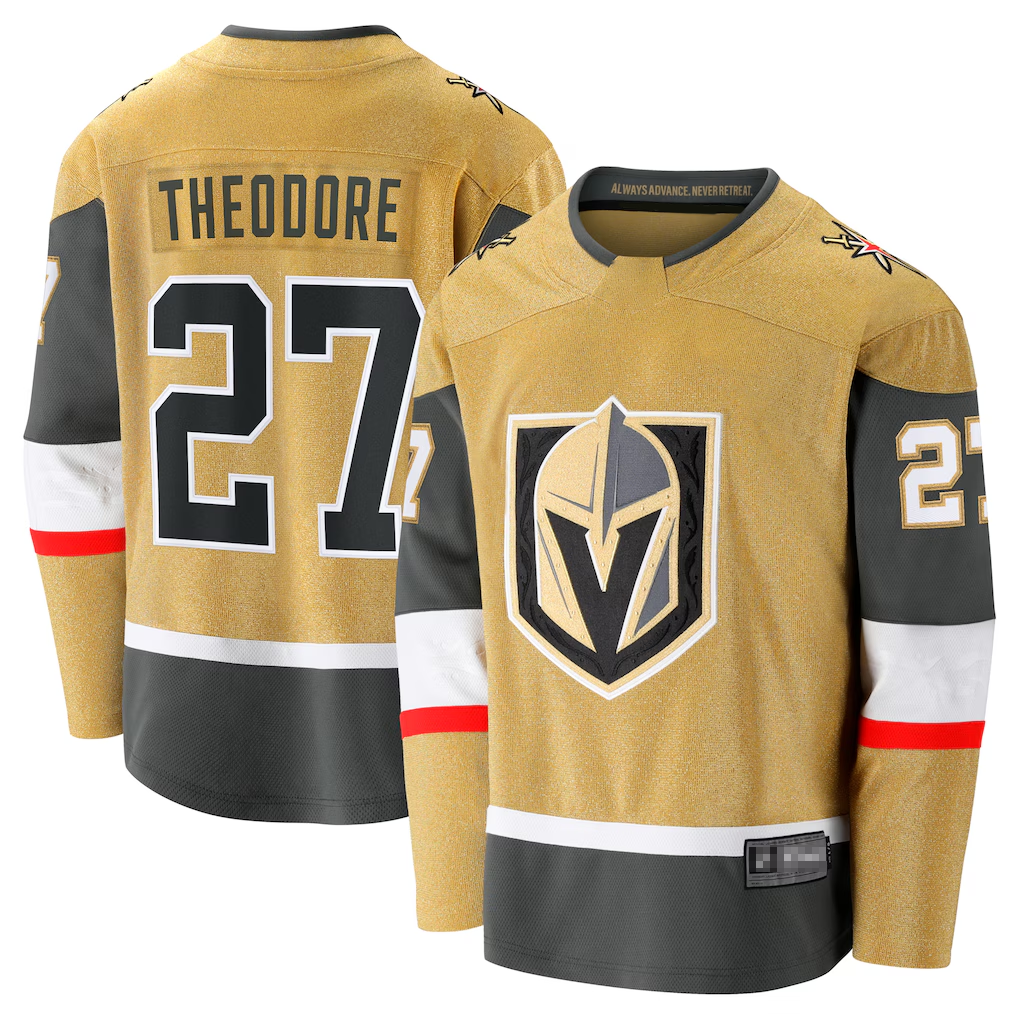 Mdoa VG.Knights #27 Shea Theodore Gold Home Breakaway Jerseys