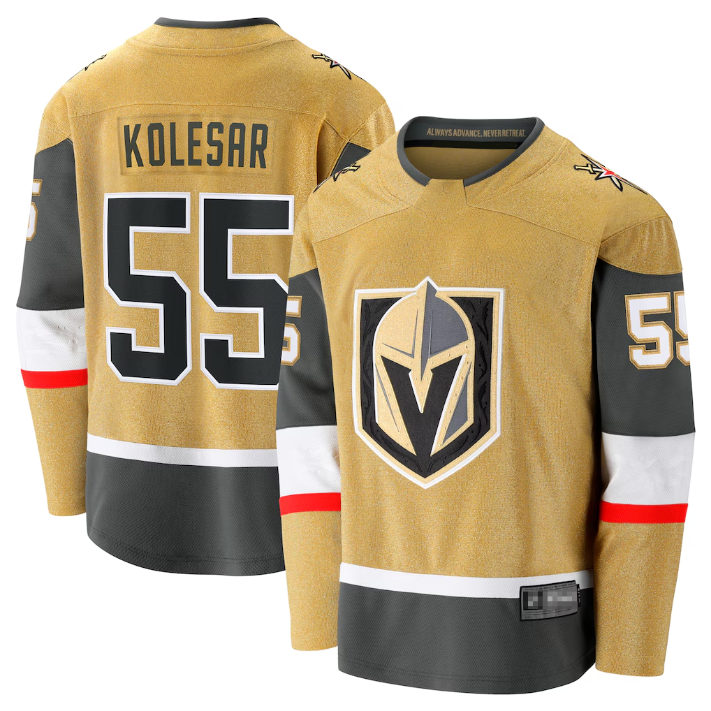Mdoa V.Golden Knights #55 Keegan Kolesar Gold Home Breakaway Jerseys