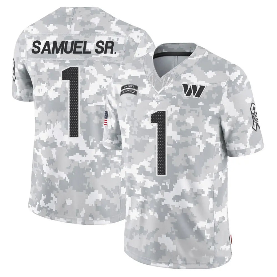 Mdoa W.Commanders #1 Deebo Samuel Sr Player Arctic Camo Salute to Service Limited Football Jerseys