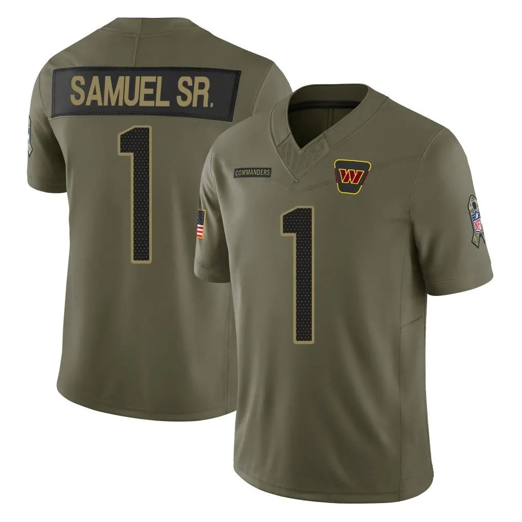 Mdoa W.Commanders #1 Deebo Samuel Sr Player Olive Salute To Service Limited Stitched Jerseys